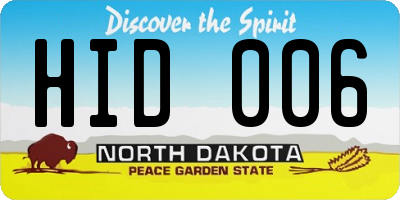 ND license plate HID006