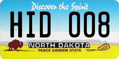 ND license plate HID008