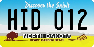 ND license plate HID012