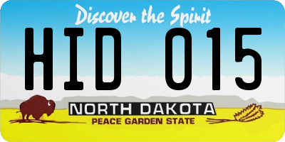 ND license plate HID015