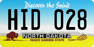 ND license plate HID028