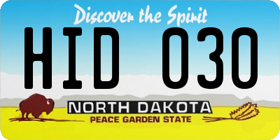 ND license plate HID030