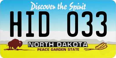 ND license plate HID033
