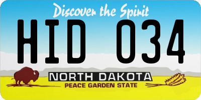 ND license plate HID034