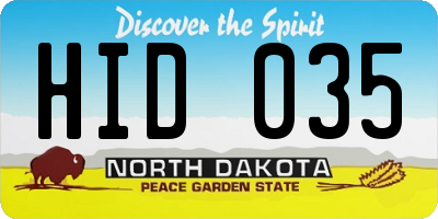 ND license plate HID035
