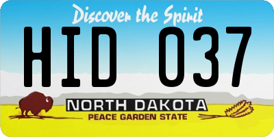 ND license plate HID037