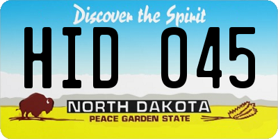 ND license plate HID045