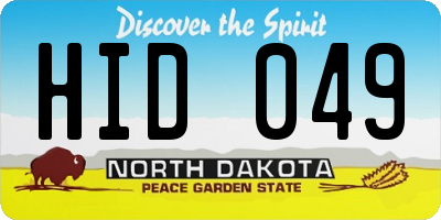 ND license plate HID049