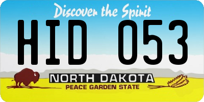 ND license plate HID053