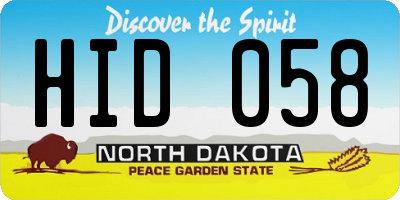 ND license plate HID058