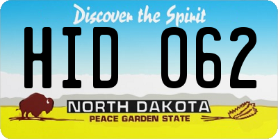 ND license plate HID062