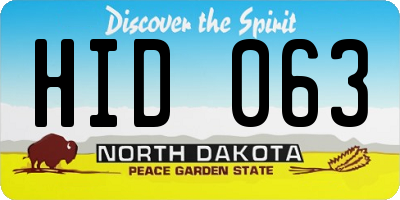 ND license plate HID063