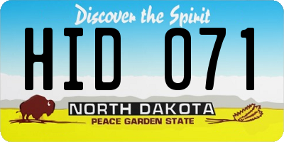 ND license plate HID071