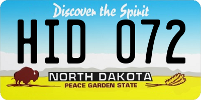 ND license plate HID072