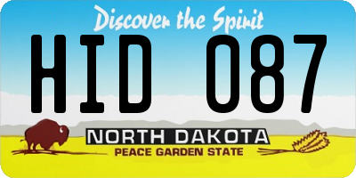 ND license plate HID087