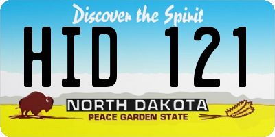 ND license plate HID121