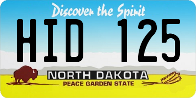 ND license plate HID125