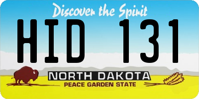 ND license plate HID131