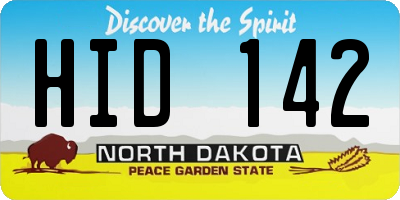 ND license plate HID142