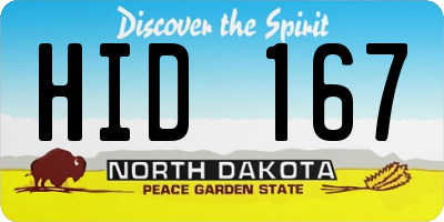 ND license plate HID167