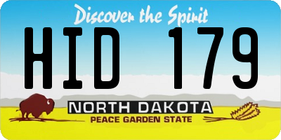 ND license plate HID179