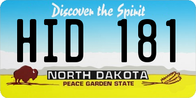ND license plate HID181