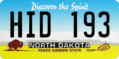 ND license plate HID193