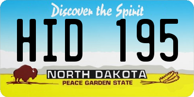 ND license plate HID195