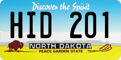 ND license plate HID201