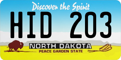 ND license plate HID203