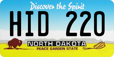 ND license plate HID220