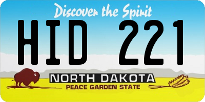 ND license plate HID221