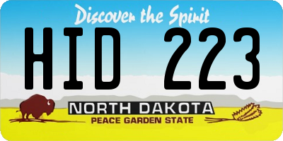 ND license plate HID223