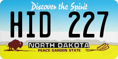 ND license plate HID227