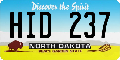 ND license plate HID237