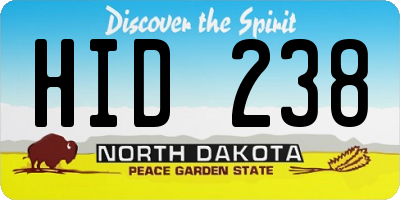 ND license plate HID238