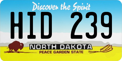ND license plate HID239