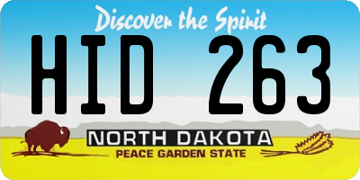 ND license plate HID263
