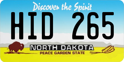 ND license plate HID265