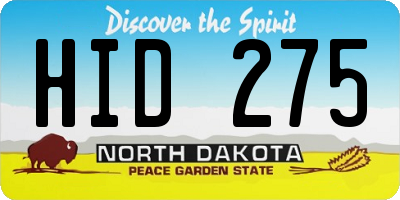 ND license plate HID275