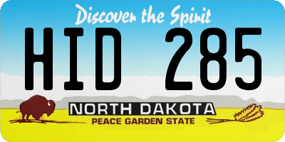 ND license plate HID285