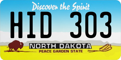 ND license plate HID303