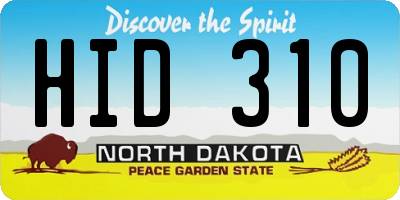 ND license plate HID310