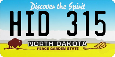 ND license plate HID315