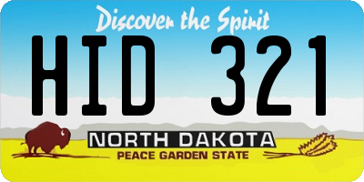 ND license plate HID321