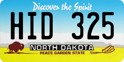 ND license plate HID325