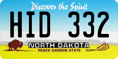 ND license plate HID332