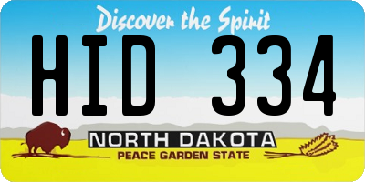 ND license plate HID334
