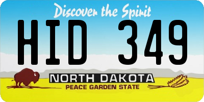 ND license plate HID349