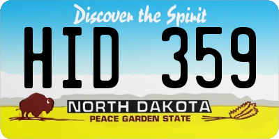 ND license plate HID359